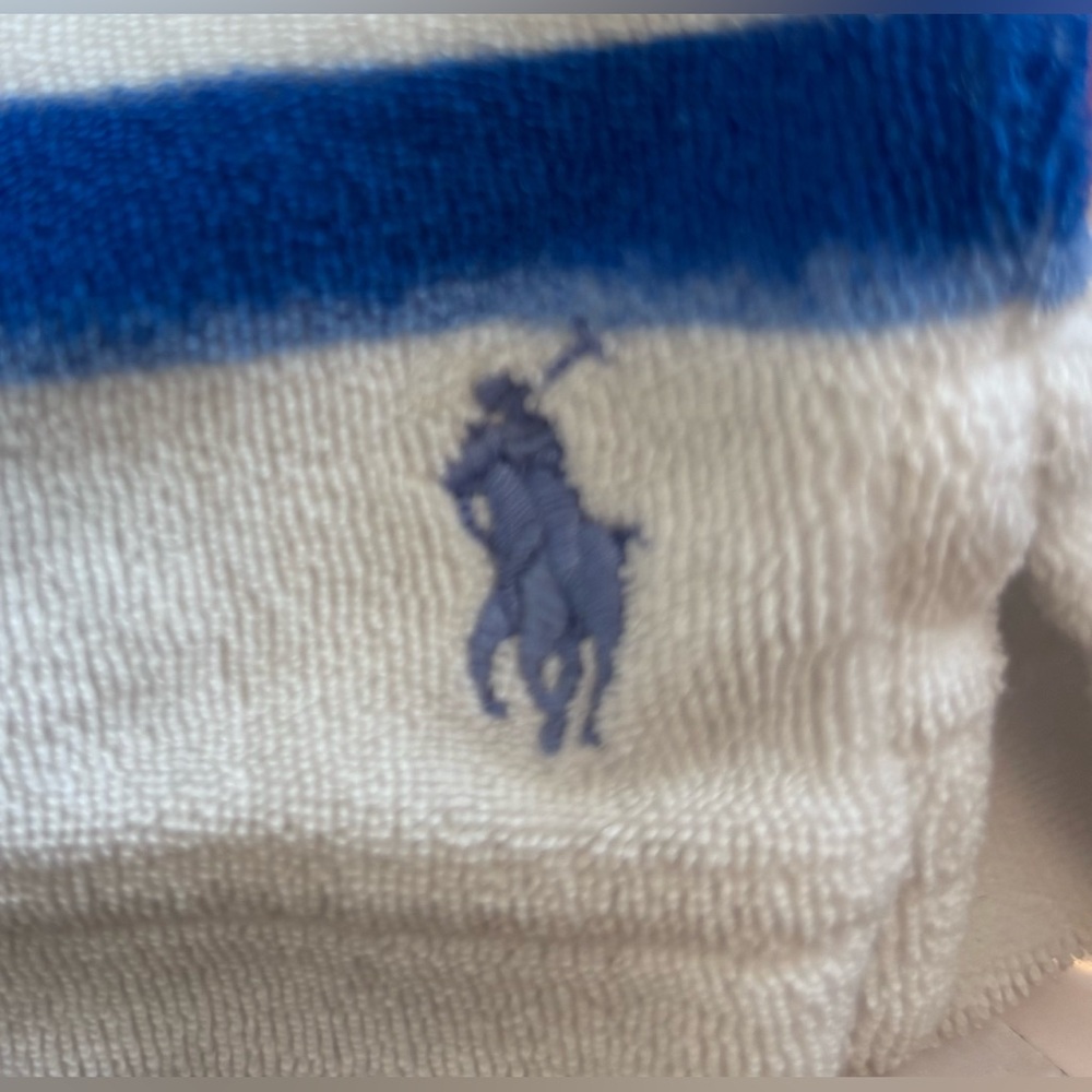Polo Ralph Lauren Boys Blue & White Striped Terry Cloth Shorts Size Large - Picture 3 of 5